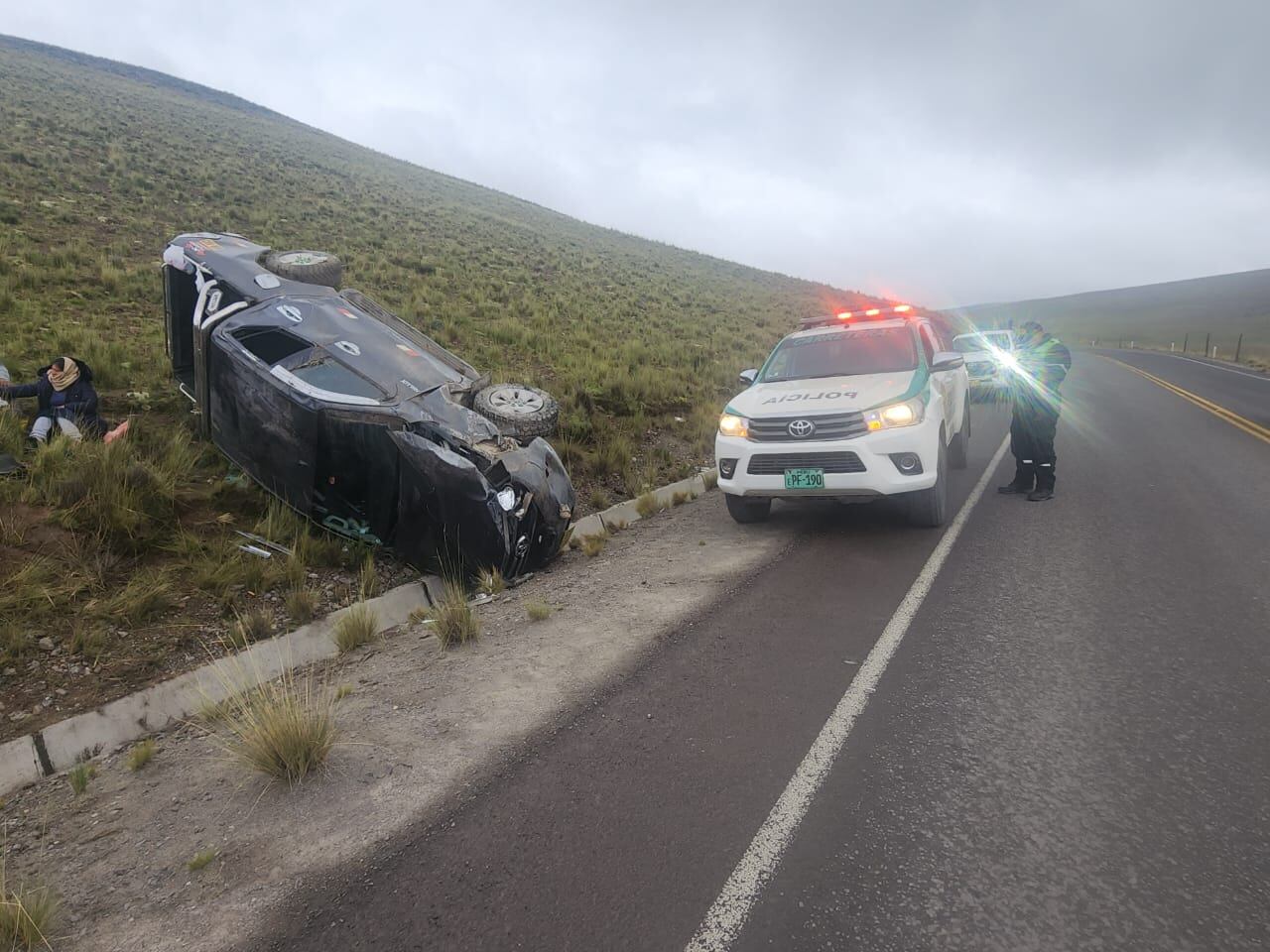 Vehículo ingresó a un costado de la vía. (Foto: Difusión)