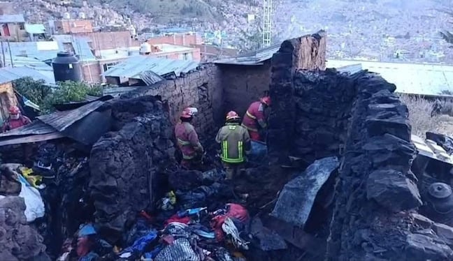 Puno: Un hombre falleció carbonizado tras el incendio en un predio rústico