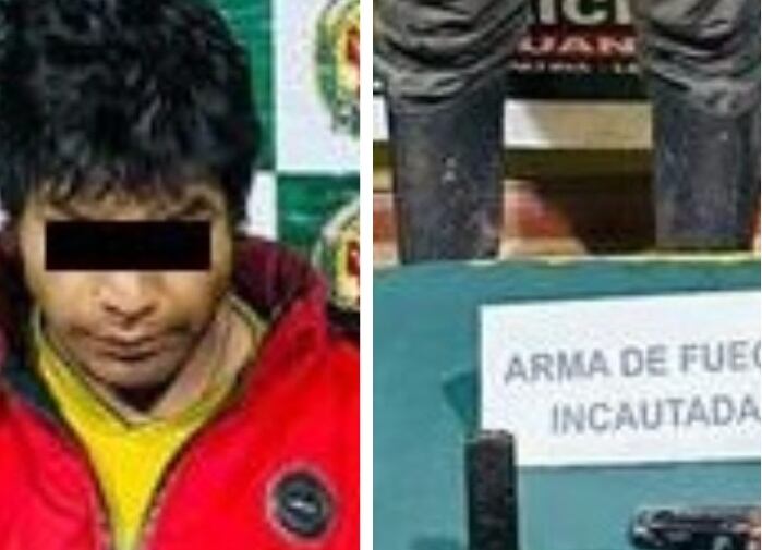 Hombre ya había realizado varios disparos al aire. Al realizarle el registro personal se le halló un canguro en el que tenía una tarjeta de propiedad del arma a nombre de otra persona.