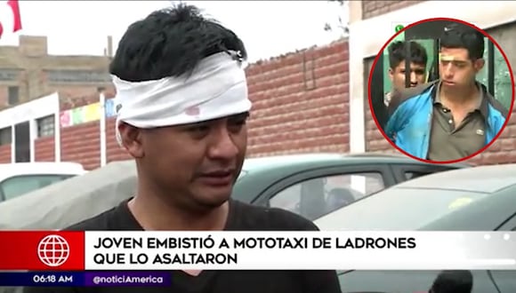 Joven embistió a mototaxi de ladrones que lo asaltaron. Foto: América Noticias