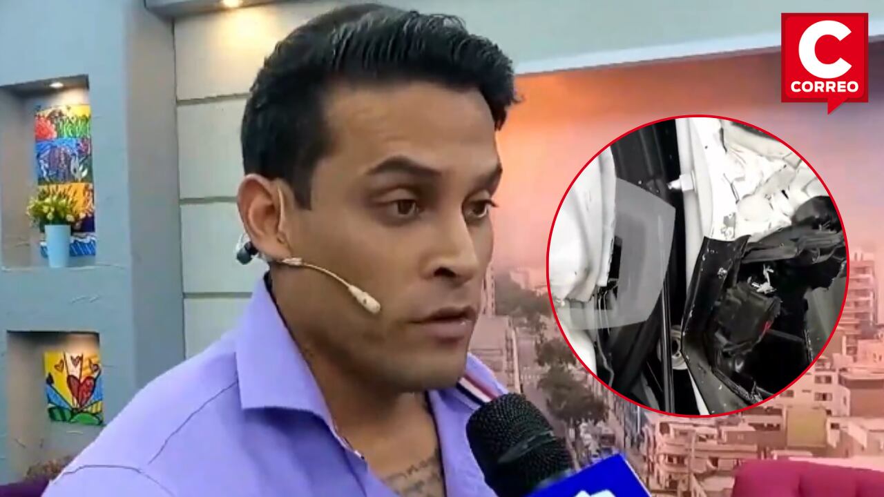 Christian Domínguez sufrió accidente y su auto terminó destrozado: “Un impacto bastante fuerte”