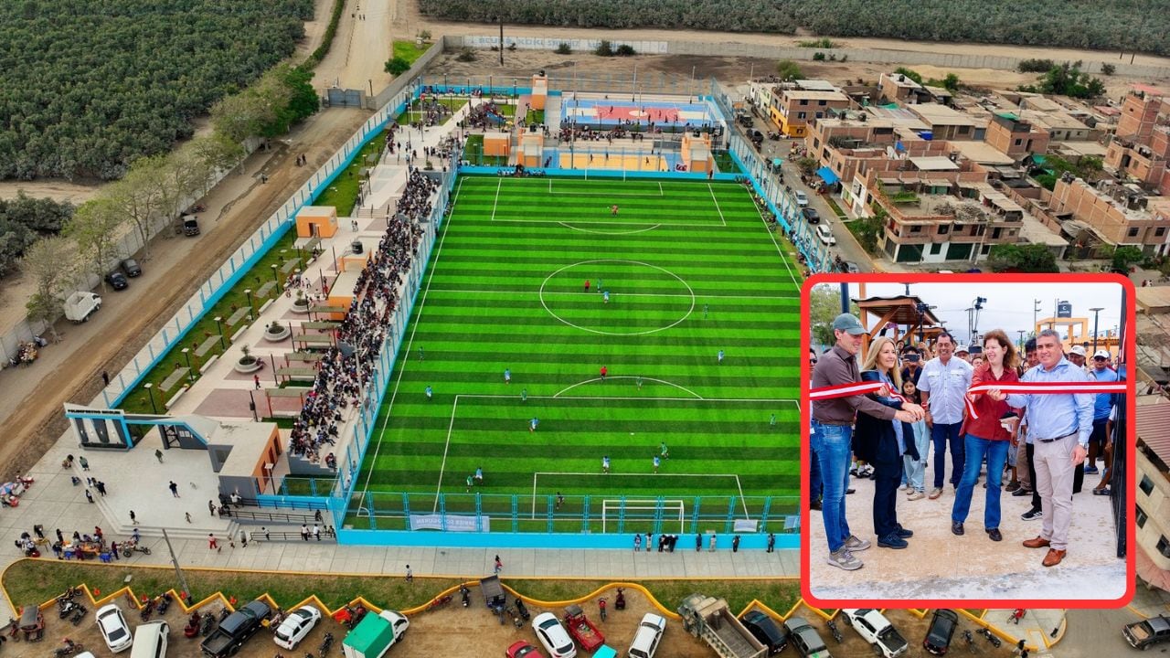 Tiene campo de fútbol sintético. Autoridades participaron de inauguración.