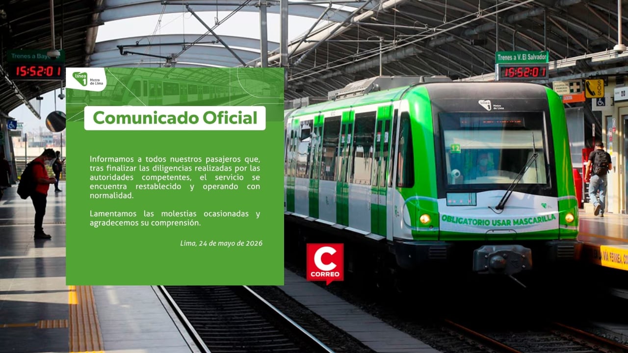 Metro de Lima: Línea 1 reanuda servicios tras cierre de tres estaciones por incidente en la vía férrea. Composición: Diario Correo.