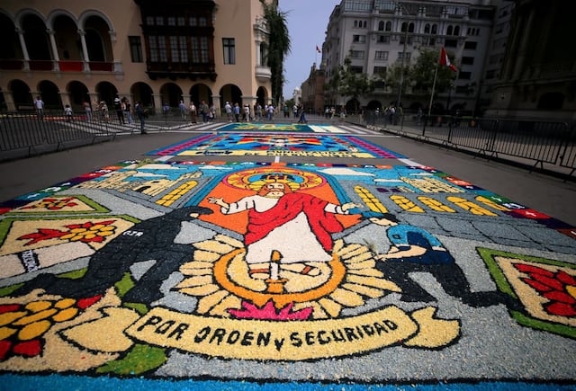 Lima celebró concurso de alfombras florales por Semana Santa (Fotos: César Bueno/GEC)