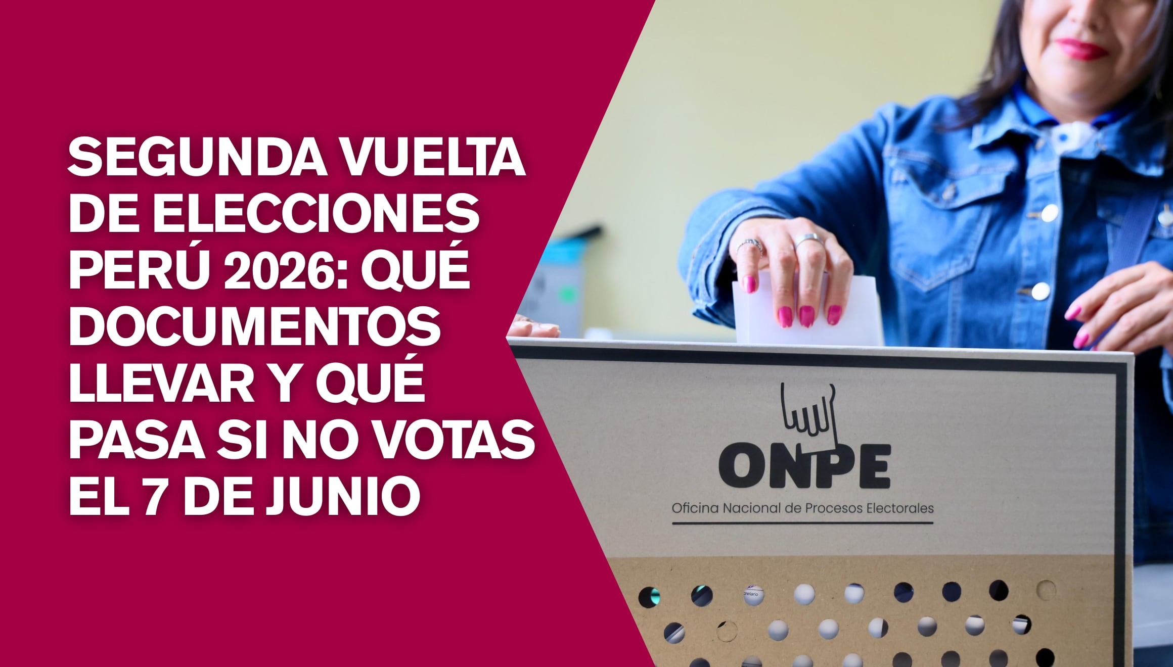 Ciudadanos acudiendo a las urnas durante la segunda vuelta de las Elecciones Generales 2026 en Perú este 7 de junio. Revise los documentos obligatorios requeridos para votar y las multas establecidas por omisión. | Crédito: ONPE Oficina Nacional de Procesos Electorales - Perú / Facebook / Composición Gestión Mix