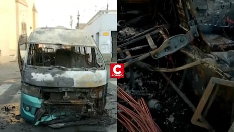 Cercado de Lima: combi se incendió con pasajeros a bordo y causó tráfico frente a Plaza Italia