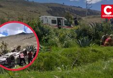 Jauja: Auto con cinco integrantes se despistó y volcó en la carretera