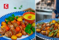 Receta de brochetas de lomo saltado con ají pollero