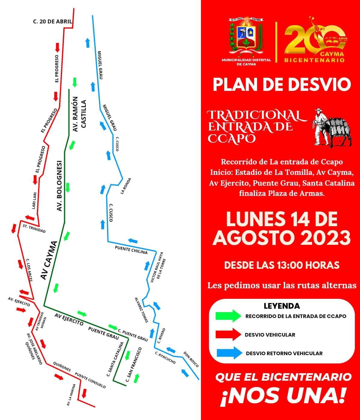 Revisa aquí las rutas alternas en Cayma. (Foto: Municipalidad de Cayma)