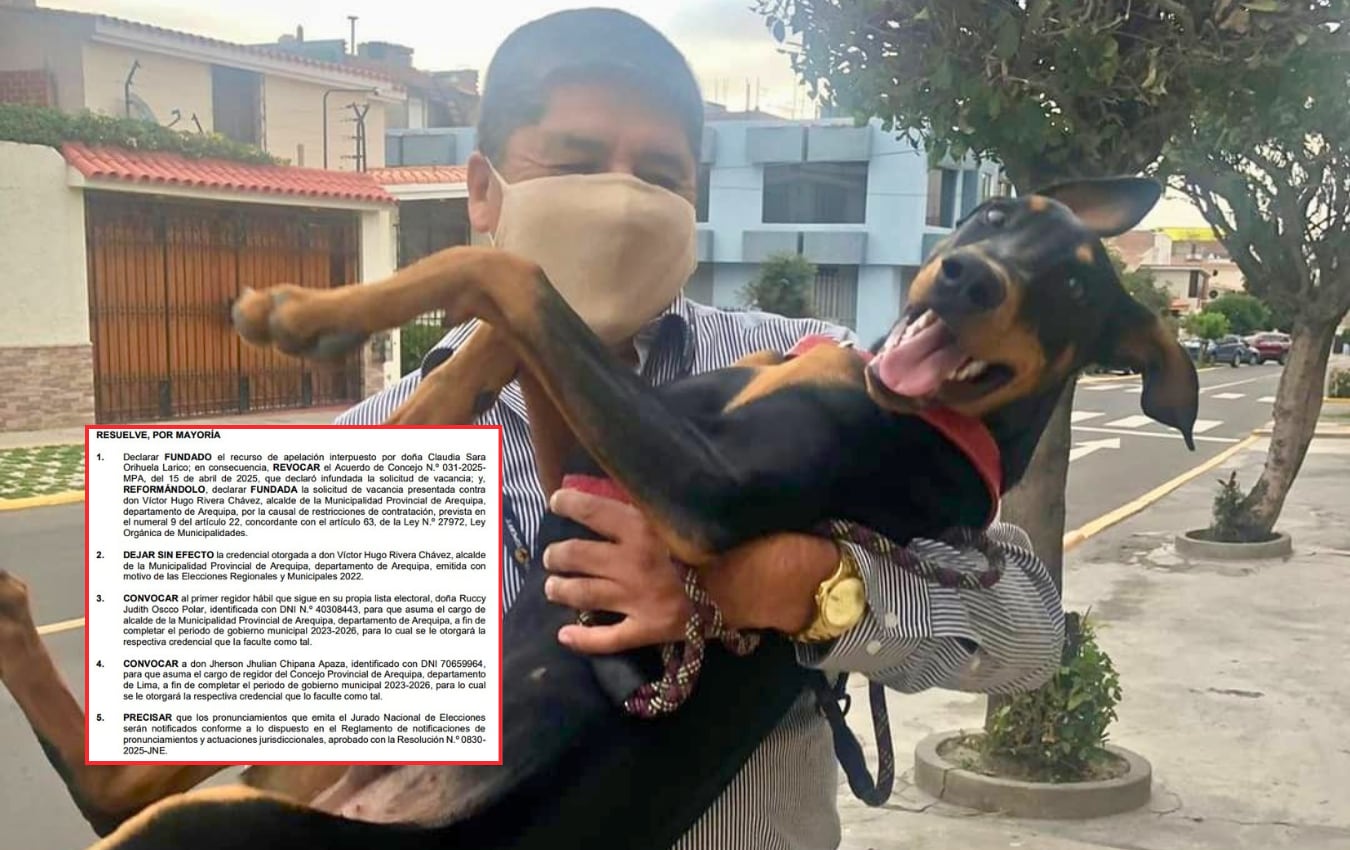 El JNE declaró fundada la vacancia de Víctor Hugo Rivera Chávez del cargo de alcalde de Arequipa por el caso "Flechita". Foto: GEC.