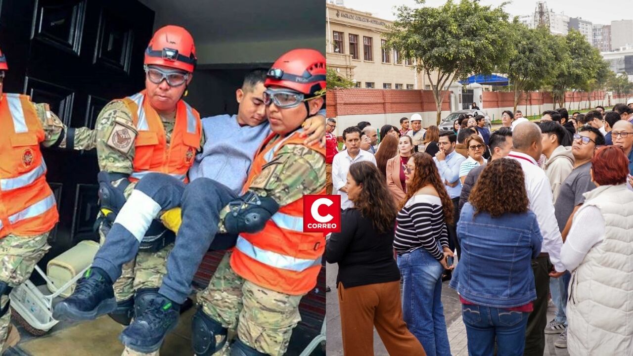 Simulacro Nacional Multipeligro 2026: Indeci destaca alta participación ciudadana. Composición: Diario Correo.