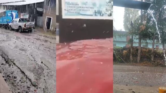 Lluvia torrencial con granizo y descargas eléctricas en Huancabamba, Piura (VIDEO)