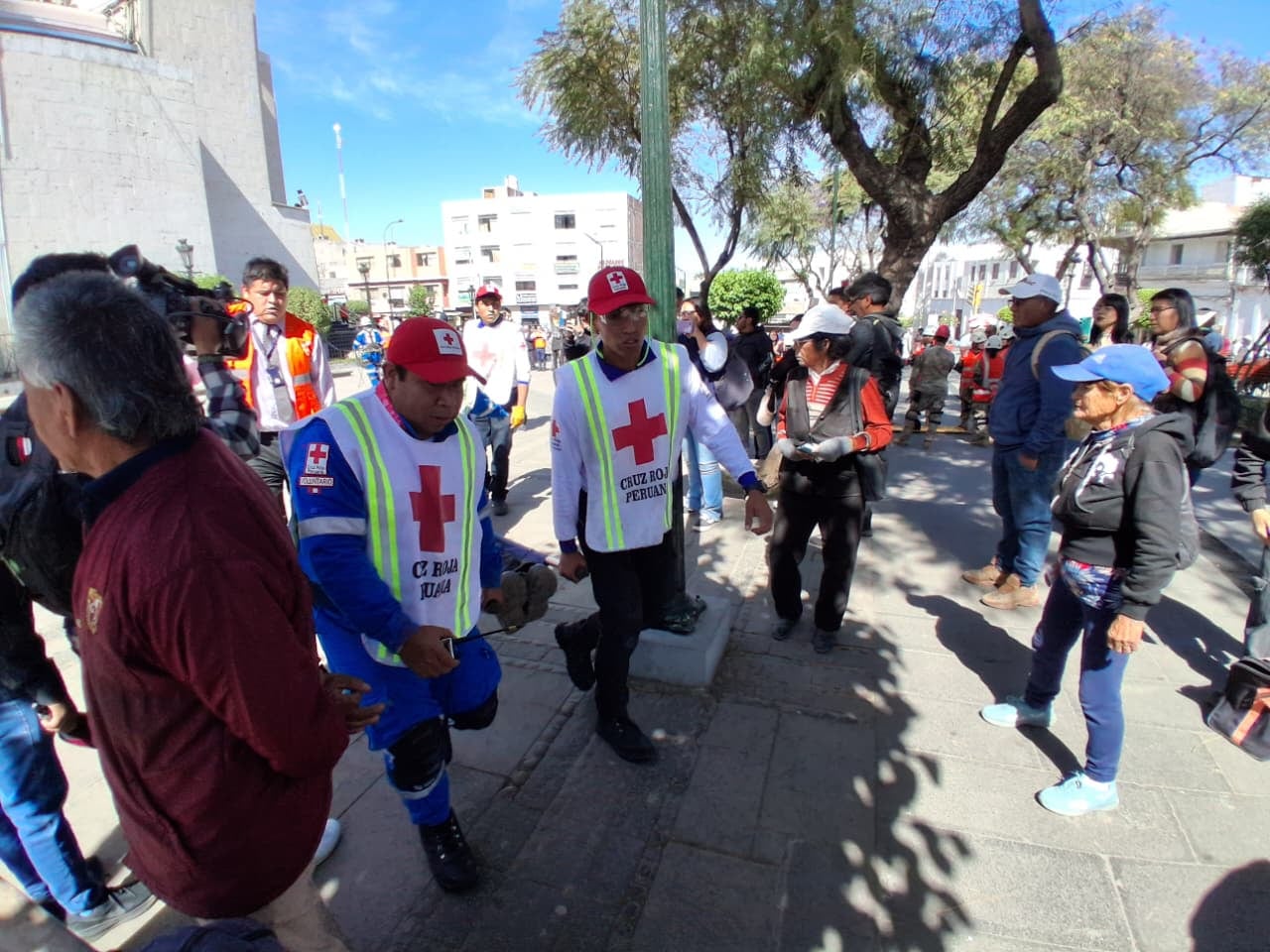 Simulacro Nacional Multipeligro 2026 realizado en Arequipa. (Foto: Flor Barrios/@photo.gec)