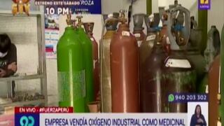 Empresa vendía oxígeno industrial como medicinal (VIDEO)