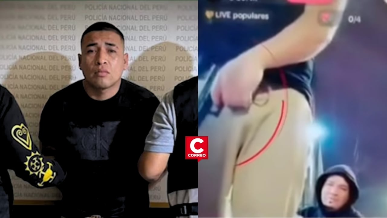 Callao: detienen a tiktoker por exhibir arma de fuego mientras transmitía en vivo. Composición: Diario Correo.
