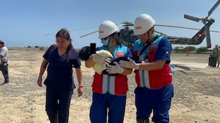 Bebé que sobrevivió al derrumbe de cerro en Pataz es trasladado a Trujillo