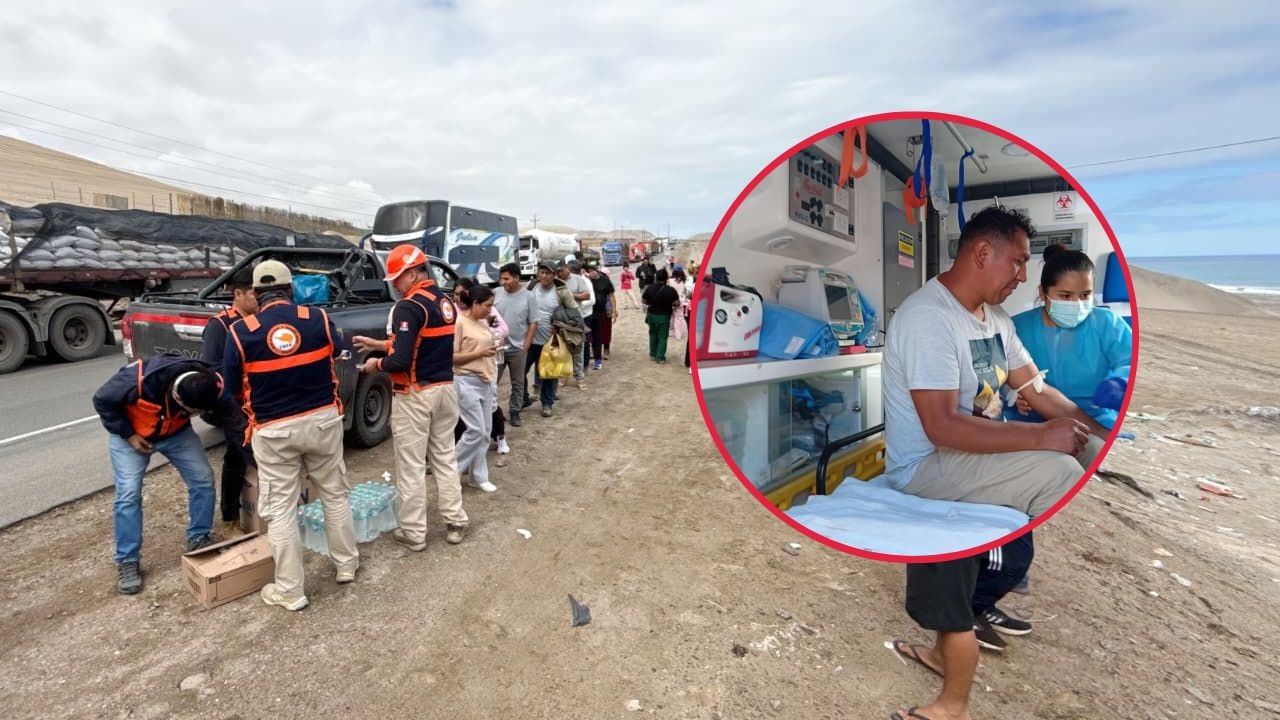 Brigadas médicas atienden a pasajeros varados de la Panamericana Sur (Foto: Gobierno Regional de Arequipa)