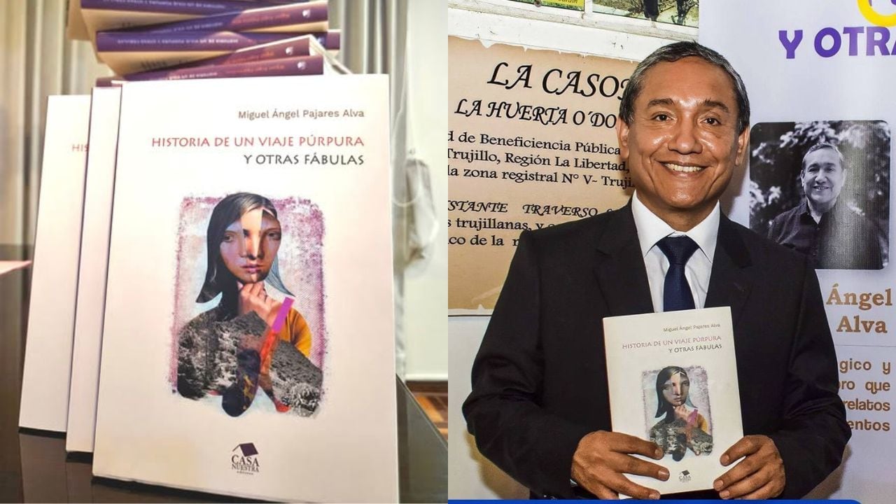 No es casual el uso del color púrpura en la obra de Pajares Alva. Él sabe que representa espiritualidad y magia, conecta con la conciencia superior, la imaginación y lo sobrenatural.