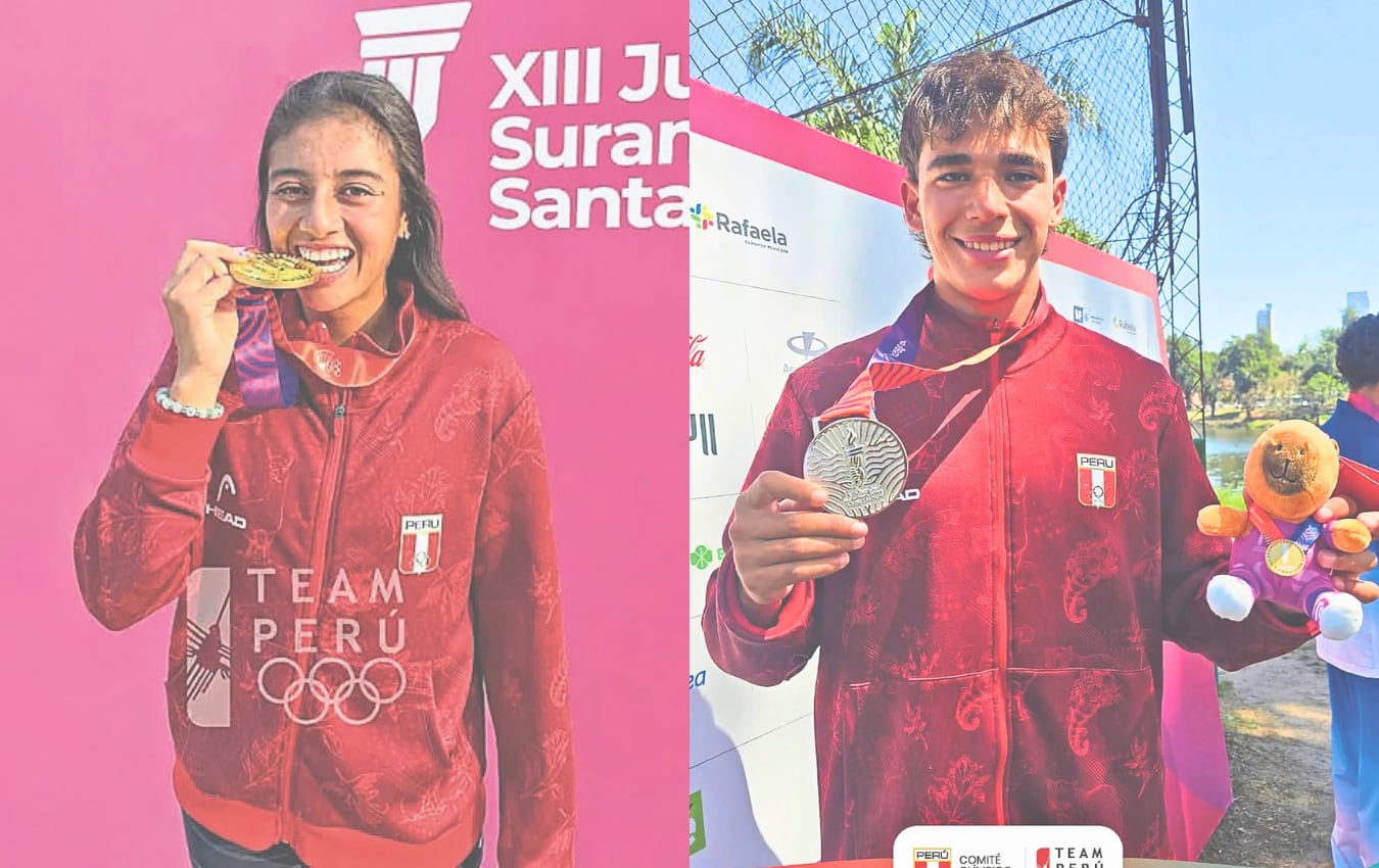 Dana Guzmán y Joachim Berthelot en los Juegos Sudamericanos Santa Fe 2026. Foto: Team Perú.