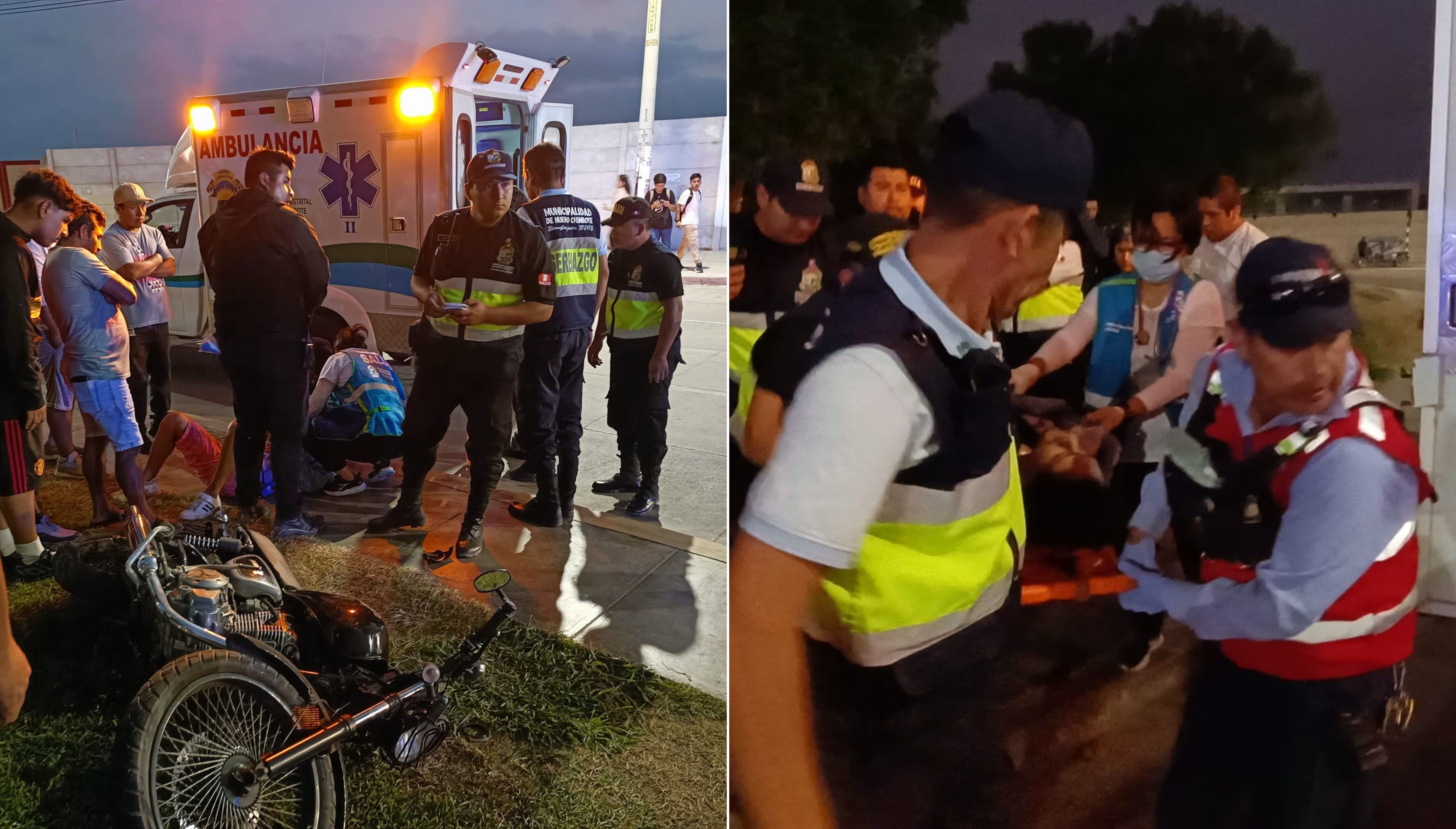 Agentes del serenazgo trasladaron a los heridos hasta el Hospital Eleazar Guzmán Barrón.