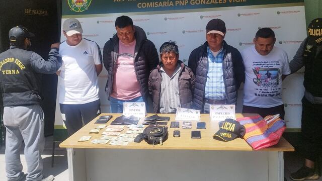 Tacna: Capturan cinco miembros de banda tras robo de S/ 22 mil de un vehículo