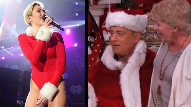 Navidad: Miley Cyrus se disfraza de Mamá Noela y Tom Hanks de Papá Noel