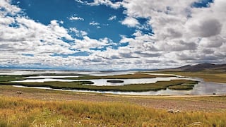 El lago Junín baja su nivel de agua de manera preocupante al 45,3 %