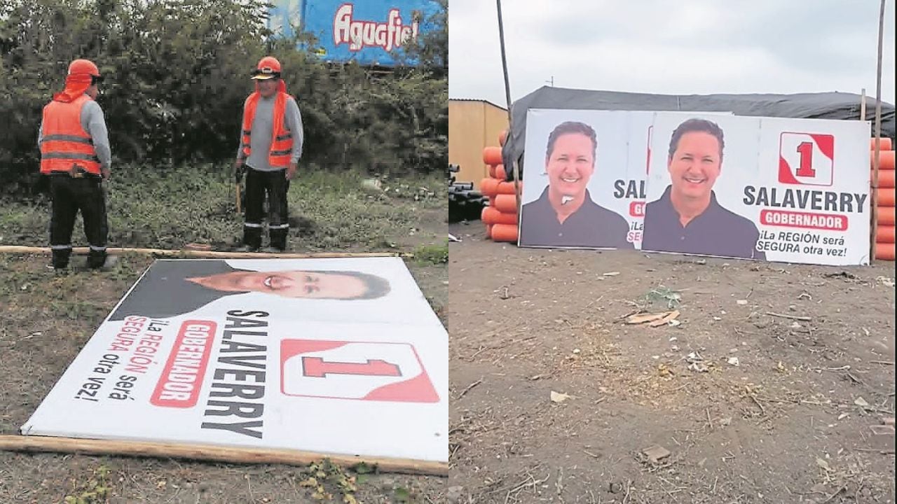 Candidato al GORE La Libertad por Perú Primero encontró sus carteles en un almacén de una empresa inmobiliaria, cuyo gerente es el apepista Martín Camacho.
