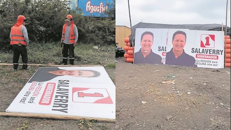 Daniel Salaverry denuncia retiro de paneles de campaña y excandidato de APP rechaza acusaciones