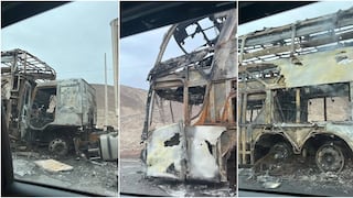 Nasca: bus interprovincial termina calcinado en la Panamericana Sur por El Ingenio