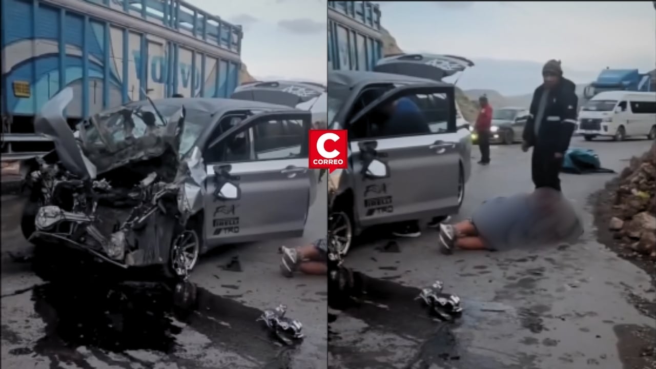 Pasco: menor de 3 años muere tras choque entre camioneta y tráiler en kilómetro 133 de La Quinua. Composición: Diario Correo.