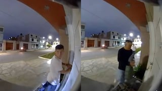 Trujillo: Cámaras captan a dos hombres forcejeando puerta de una vivienda (VIDEO)