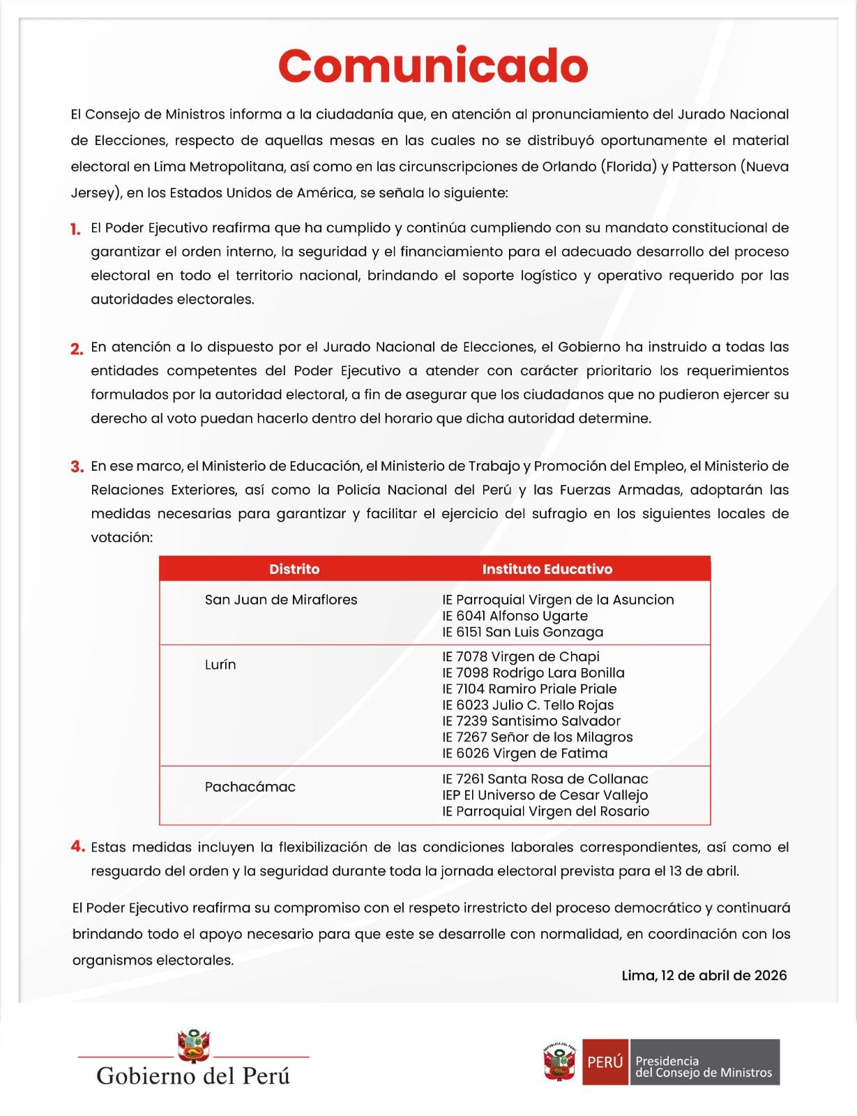 Comunicado