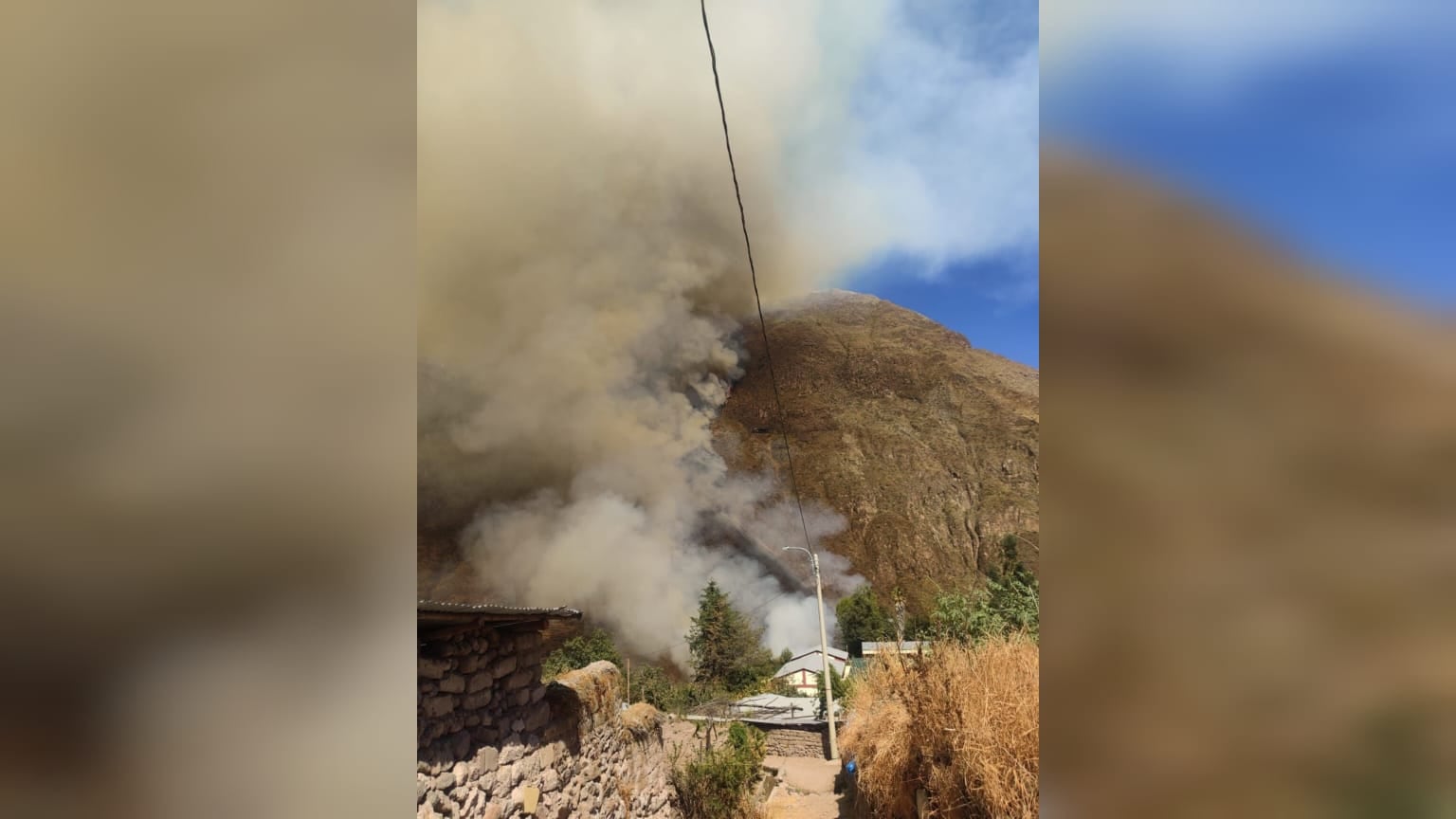 Incendio forestal pone en riesgo a ganado en el distrito de Toro en Arequipa