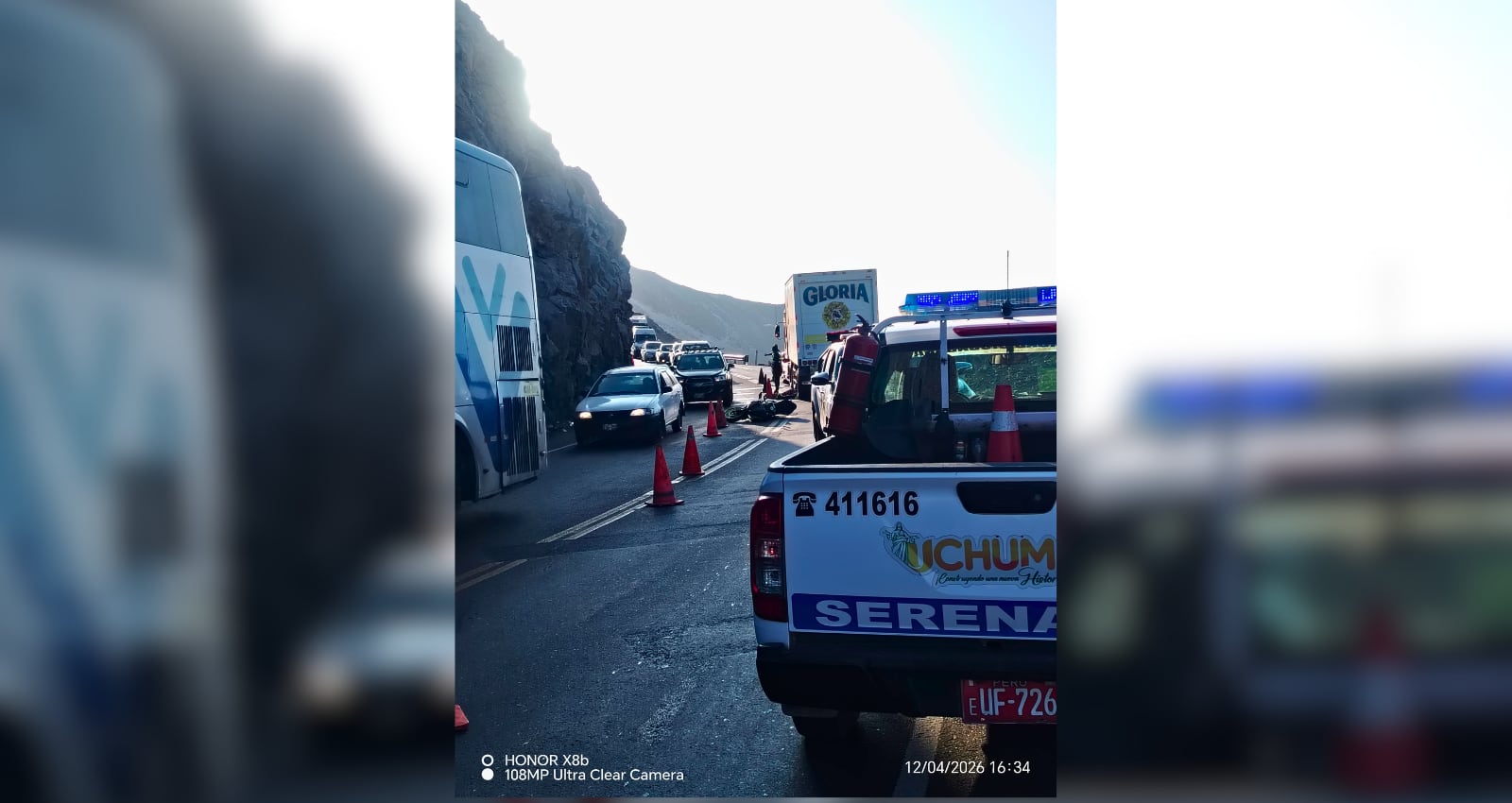 Accidente en Uchumayo deja un fallecido tras volcadura y atropello. Foto: PNP.