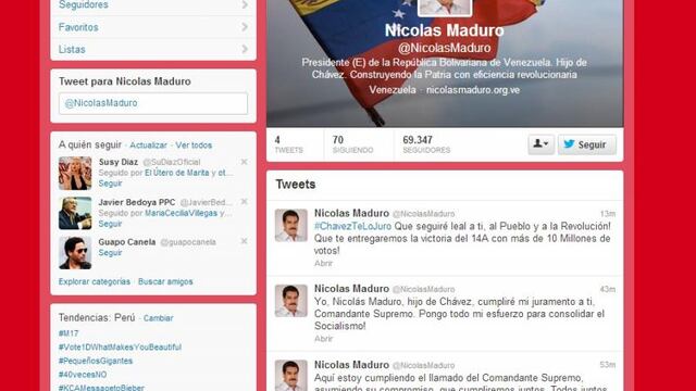Nicolás Maduro estrena Twitter