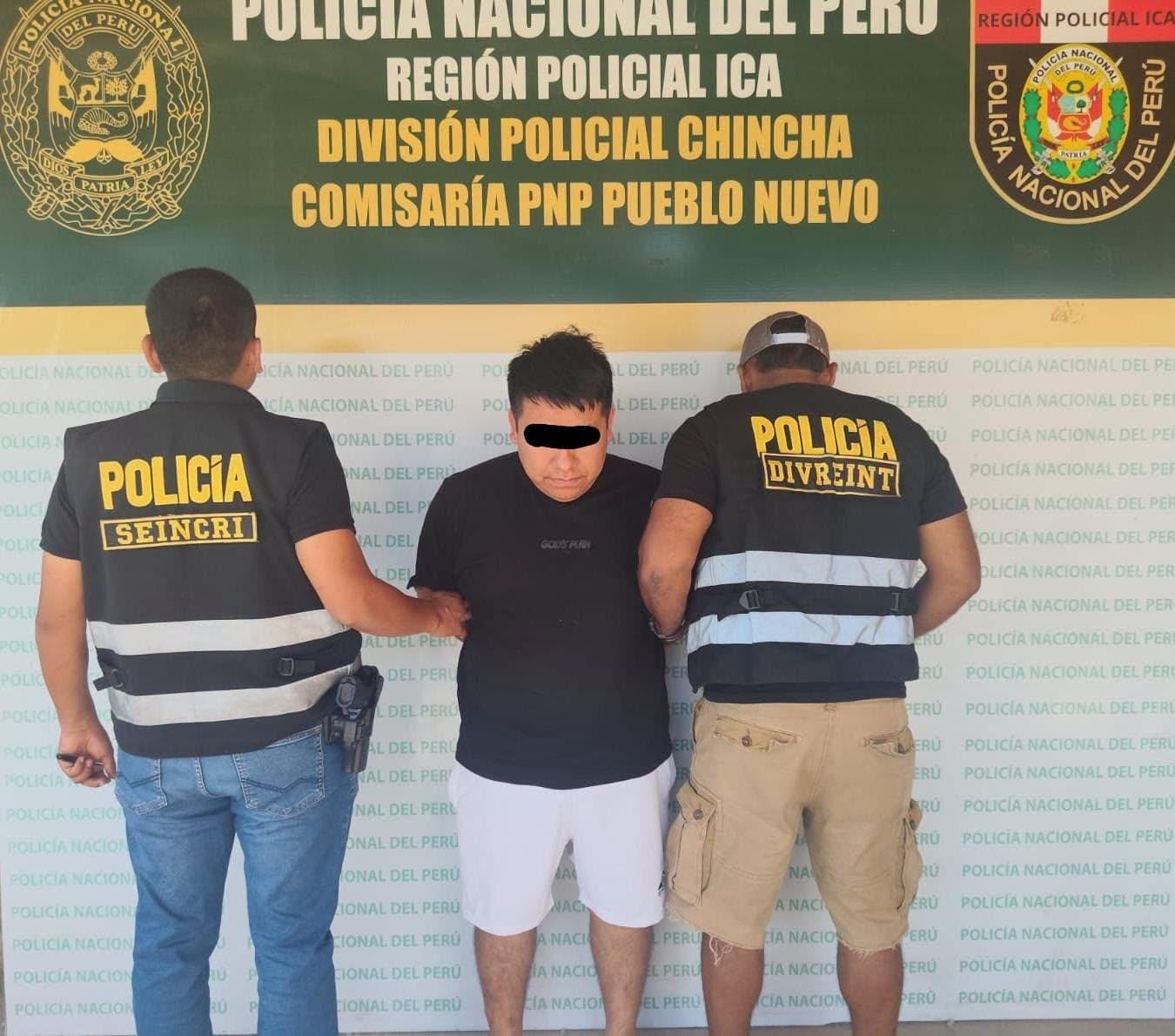 Chincha: intervenido registraba seis detenciones anteriores en distintas comisarías