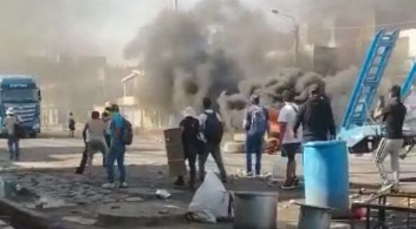Manifestaciones de mineros en Chala, durante diciembre del 2022. (Foto: GEC)