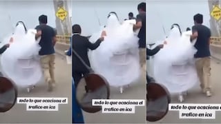 Ica: caótico transporte obliga a novia a descender de vehículo y caminar hasta la iglesia