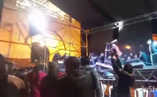 La estructura se había levantado en la Plaza de Armas de Huamachuco, provincia de Sánchez Carrión.