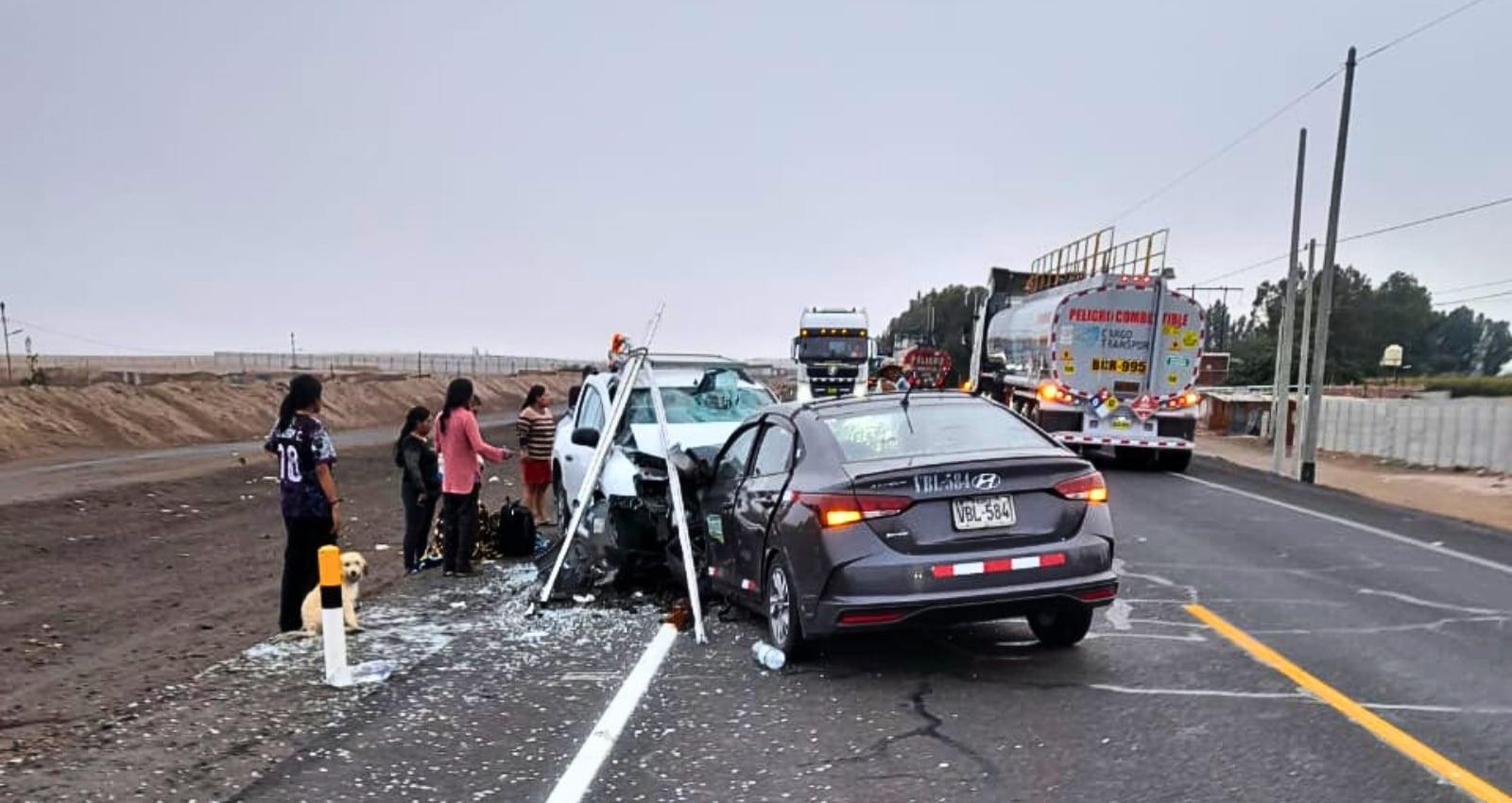 Accidente de tránsito en San Camilo, La Joya. Foto: Serenazgo La Joya.