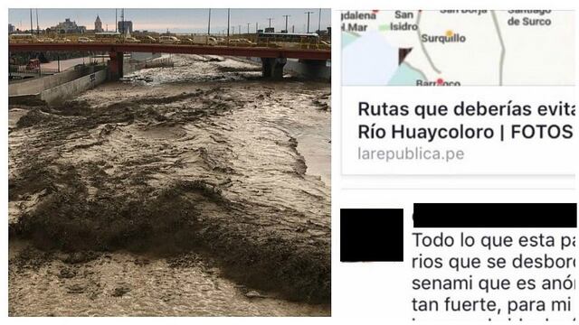 Mujer da esta explicación sobre desborde del río Huaycoloro y genera indignación en Facebook 