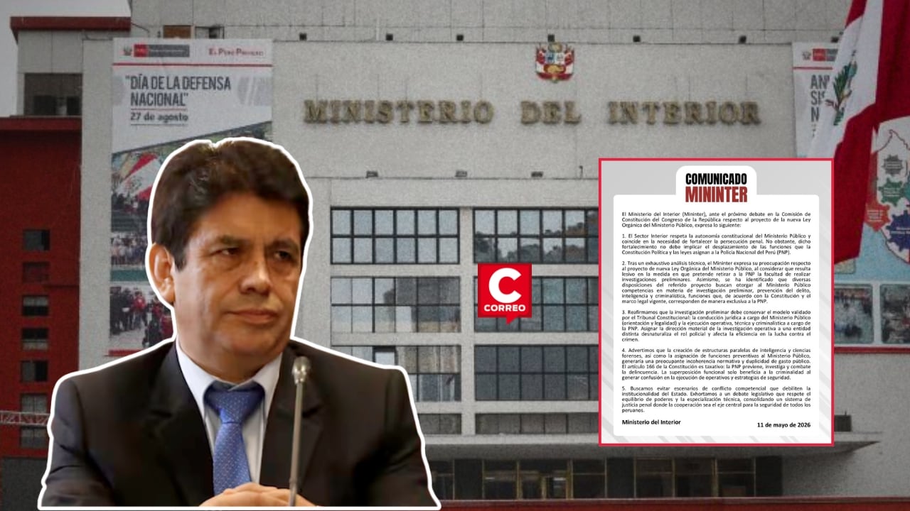 Mininter advierte que nueva ley del Ministerio Público beneficiaría al crimen organizado. Composición: Diario Correo.