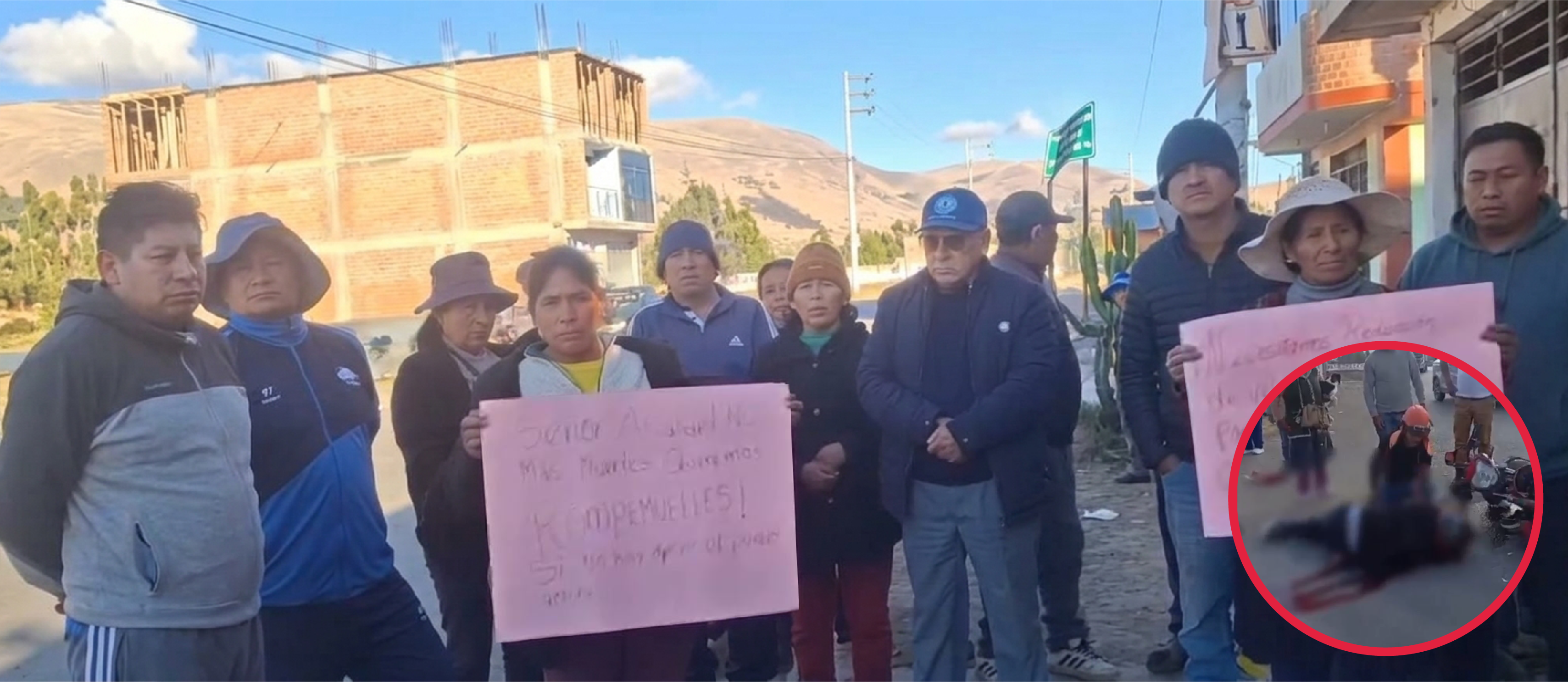 Accidente deja grave a padre de familia y vecinos exigen señalización en Chupaca