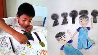 Niños piuranos en concurso “Pintando mi escuela libre de violencias”
