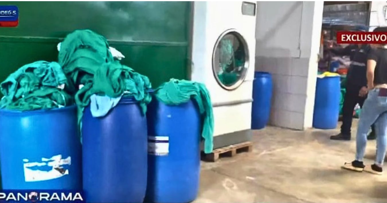 EsSalud lava ropa de médicos y pacientes de tres hospitales en locales clandestinos e insalubres. Foto: Captura de pantalla.