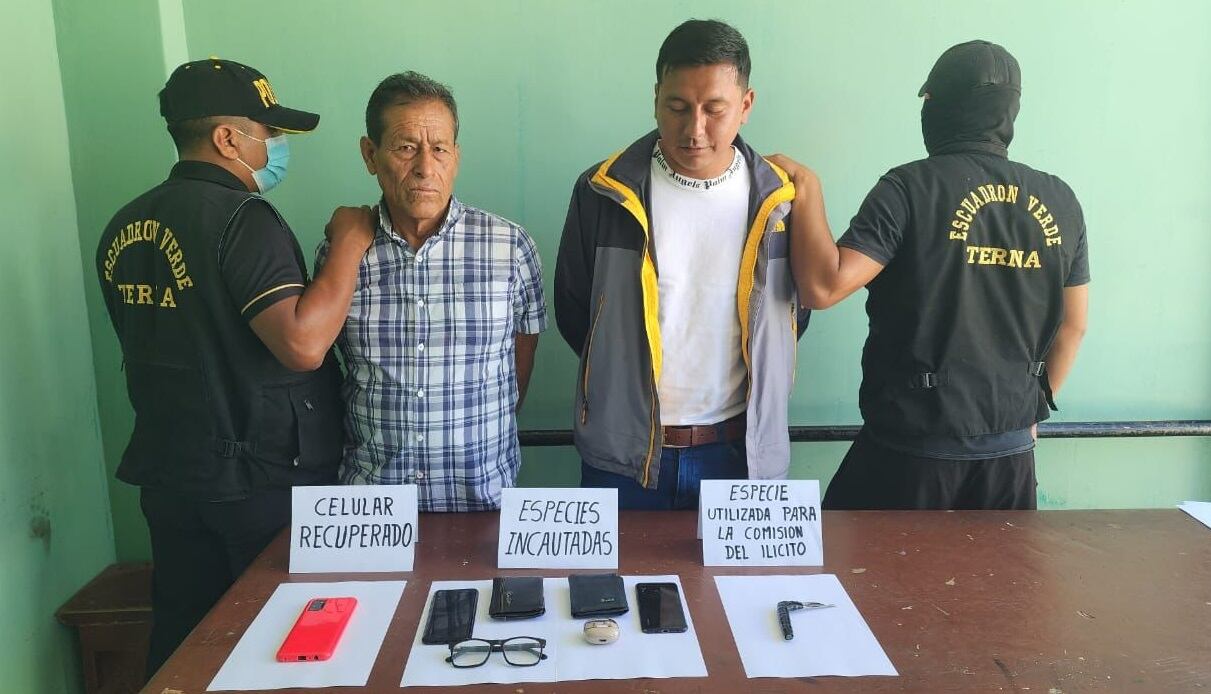 Dos varones sindicados por la PNP de integrar la banda criminal "Los piuranos" fueron atrapados en el distrito Gregorio Albarracín