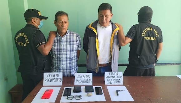 Dos varones sindicados por la PNP de integrar la banda criminal "Los piuranos" fueron atrapados en el distrito Gregorio Albarracín