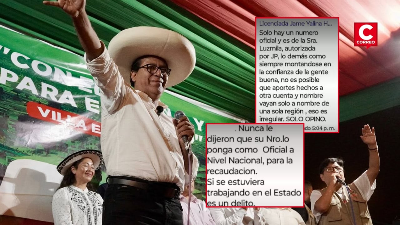 Chats revelan presunta colecta paralela de Juntos por el Perú para financiar impugnación de actas electorales. Composición: Diario Correo.