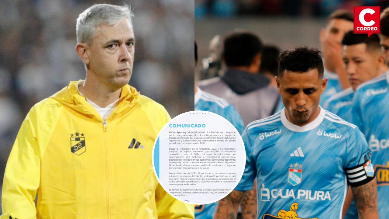 Sporting Cristal confirma que TIago Nunes no va más como su DT